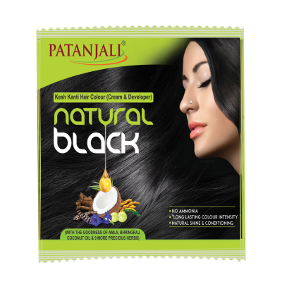 Patanjali Kesh Kanti Hair Colour (Cream & Developer) - Natural Black