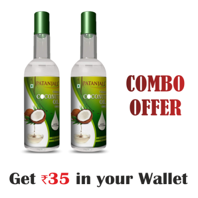 Patanjali 100% Pure Virgin Coconut oil 250ml Combo (pack of 2)- Rs 35 Off