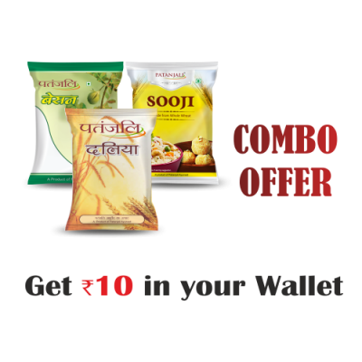 Combo- Besan 500g+Suji 500g+Wheat dalia 500g- Rs 10 Off